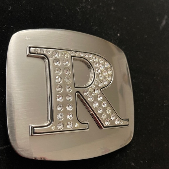 Metal Belt Buckle with Rhinestone R - Picture 3 of 5